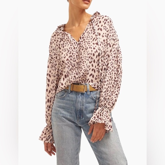 Equipment Farah Cheetah Keyhole Blouse | NWT | Small - Picture 1 of 8